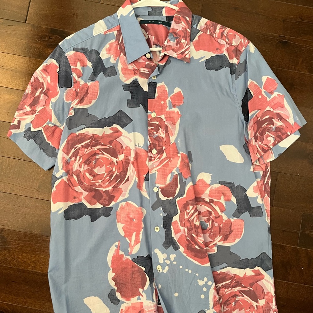 PERRY ELLIS LARGE FLORAL SUMMER SHIRT